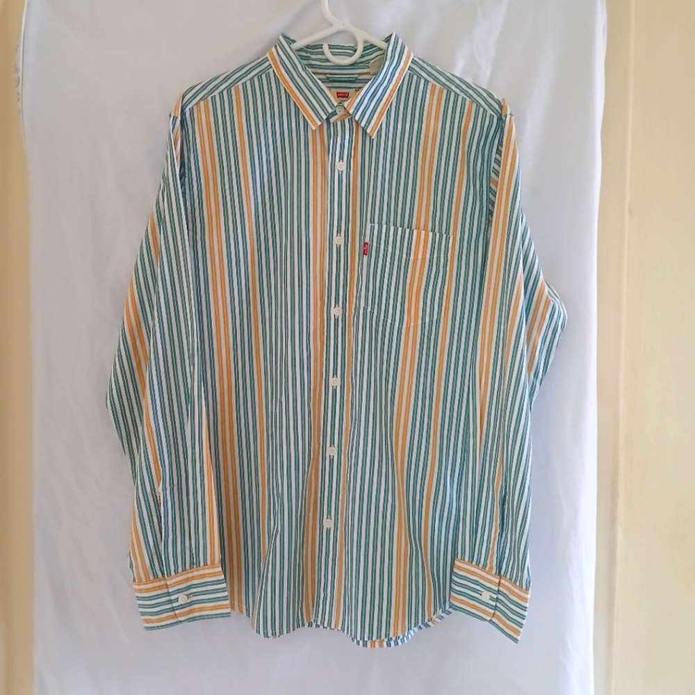 Levi's Casual Striped Shirt Size Large Retro